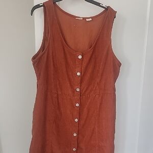 Rust Button-Down LEVI XL Sleeveless Dress